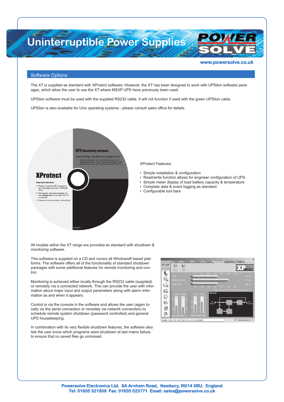 Uninterruptible power supplies | Powersolve XT Series User Manual | Page 7 / 8