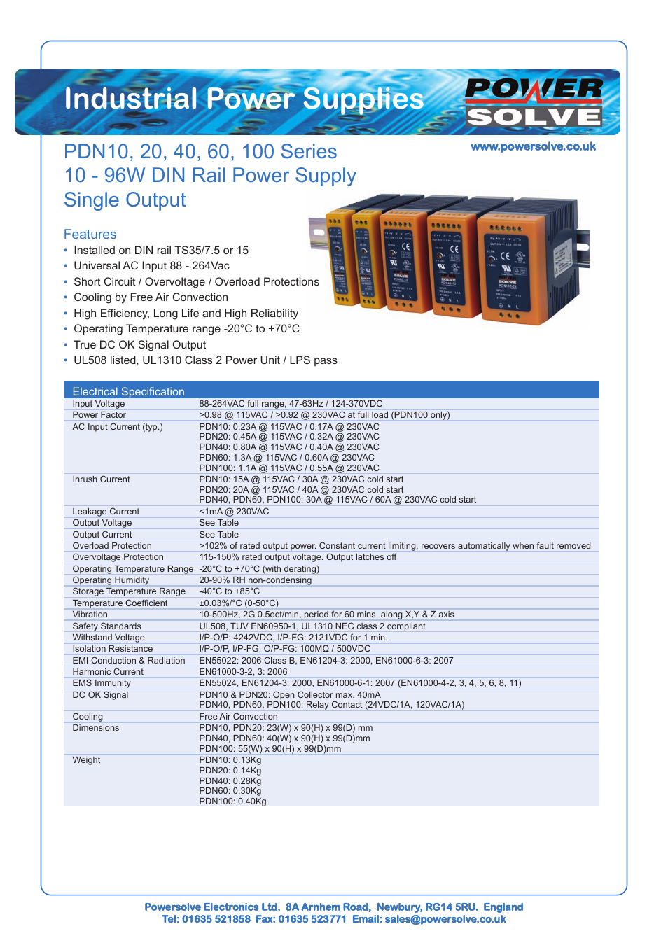 Powersolve PDN100 Series User Manual | 3 pages