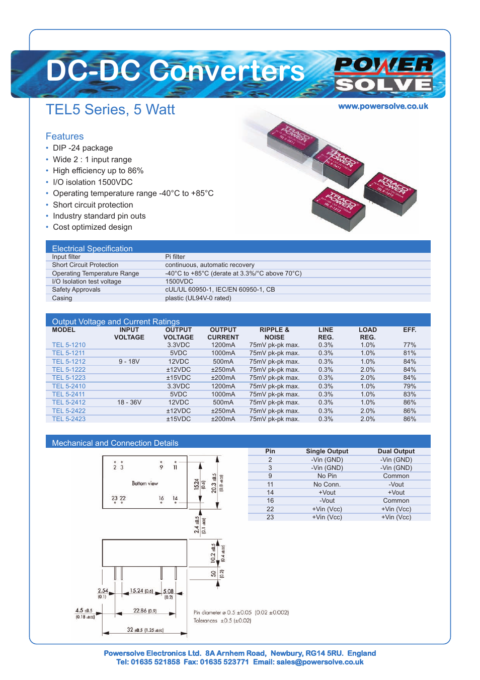 Powersolve TEL5 Series User Manual | 1 page