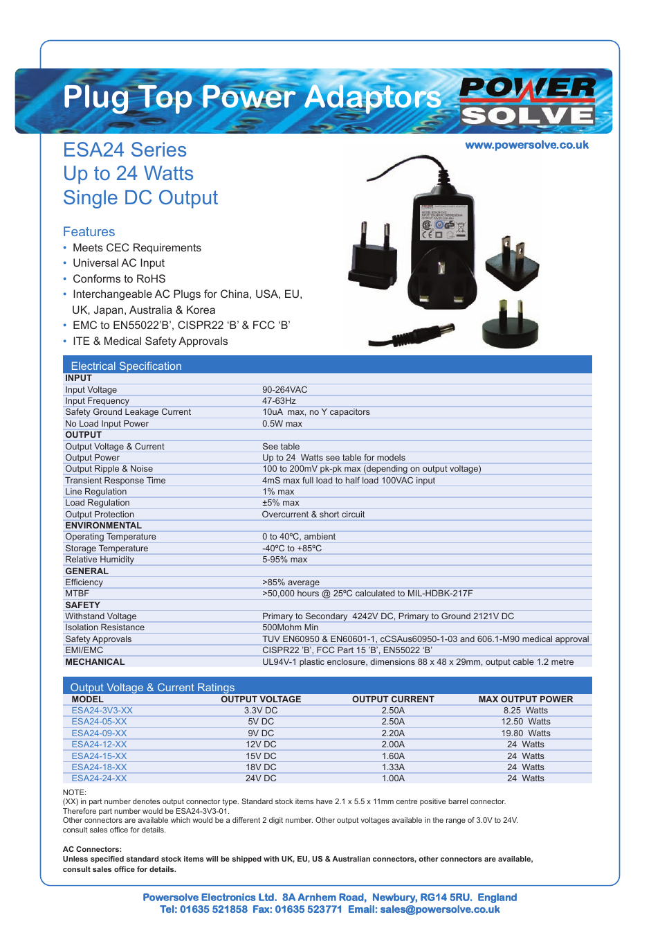 Powersolve ESA24 Series User Manual | 1 page