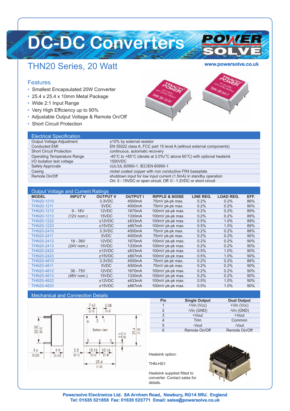 Powersolve THN20 Series User Manual | 1 page