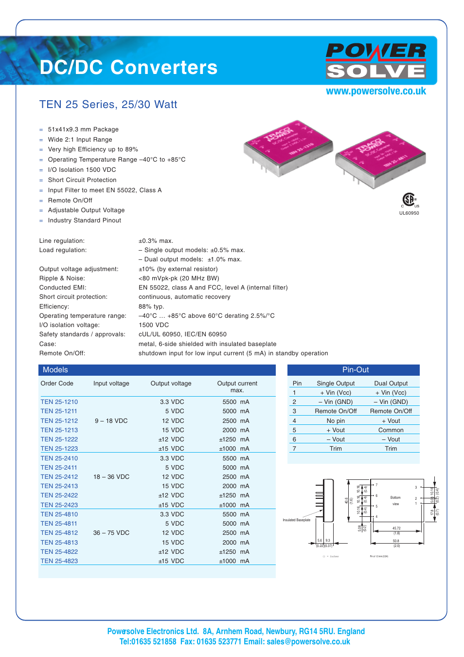 Powersolve TEN25 Series User Manual | 1 page