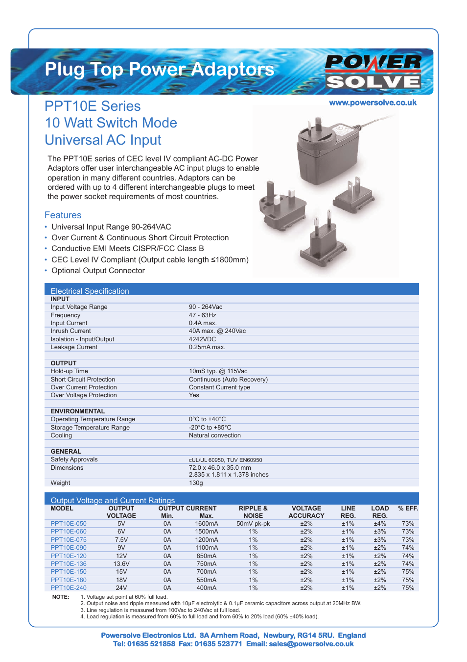 Powersolve PPT10E Series User Manual | 2 pages