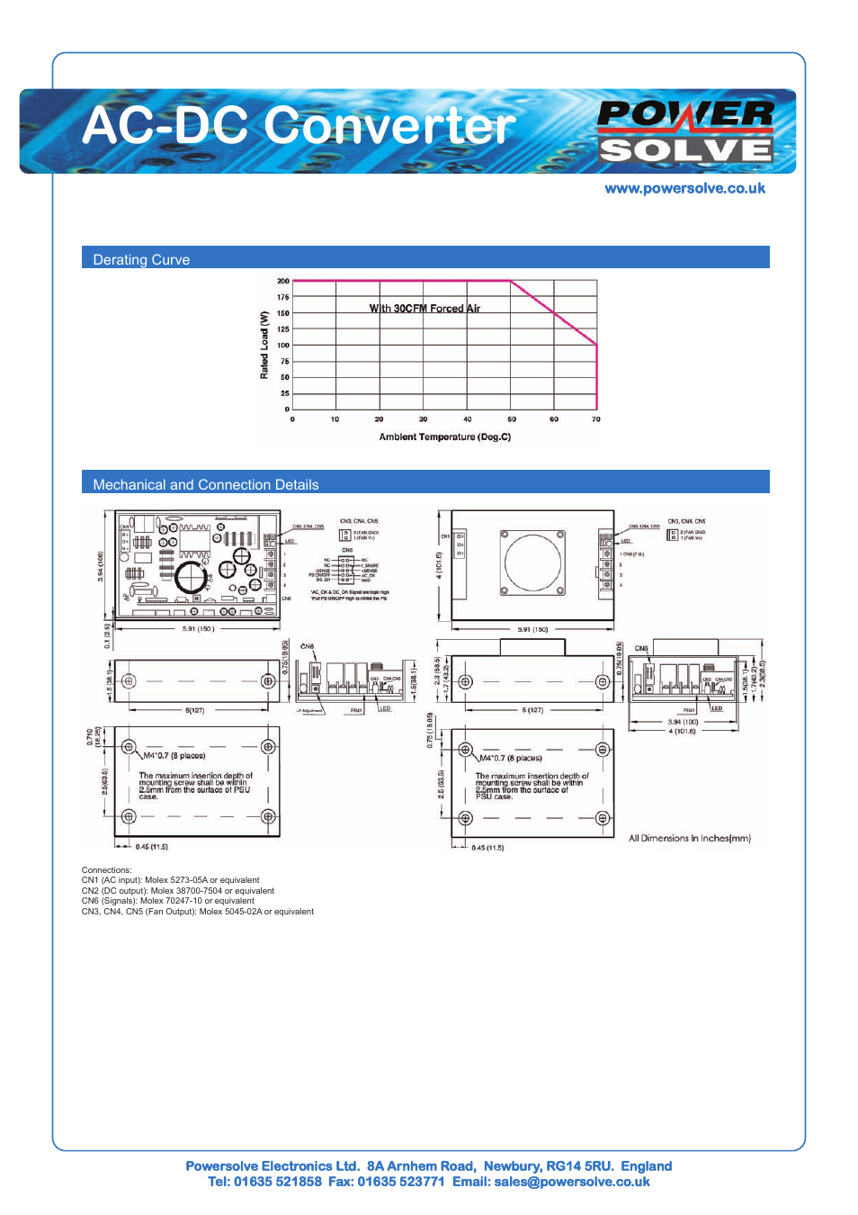 Ac-dc converter | Powersolve CFM200S Series User Manual | Page 2 / 2