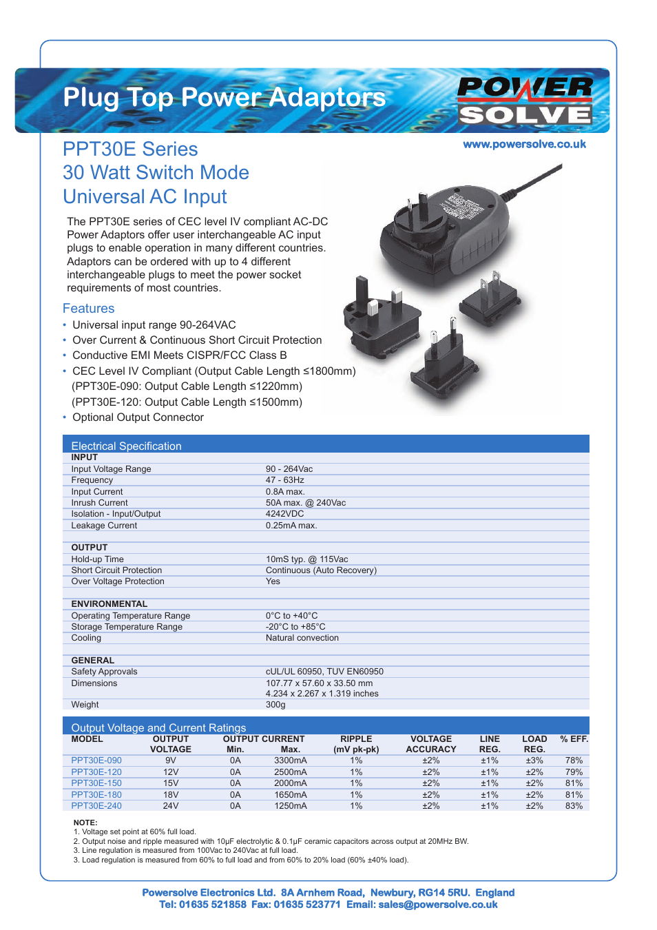 Powersolve PPT30E Series User Manual | 2 pages