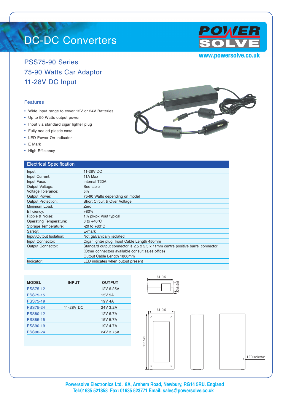 Powersolve PSS90 Series User Manual | 1 page