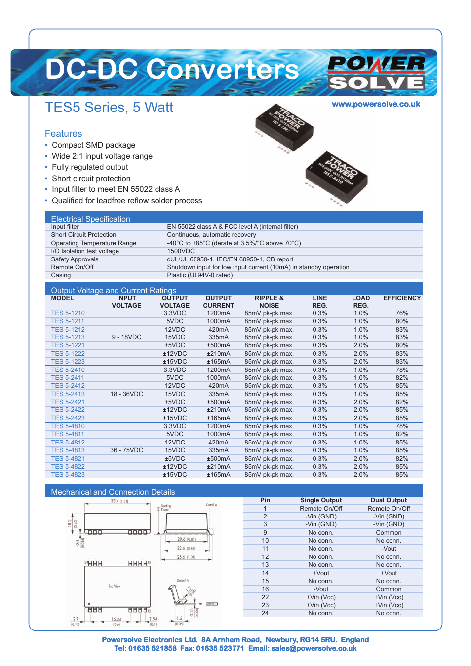 Powersolve TES5 Series User Manual | 1 page