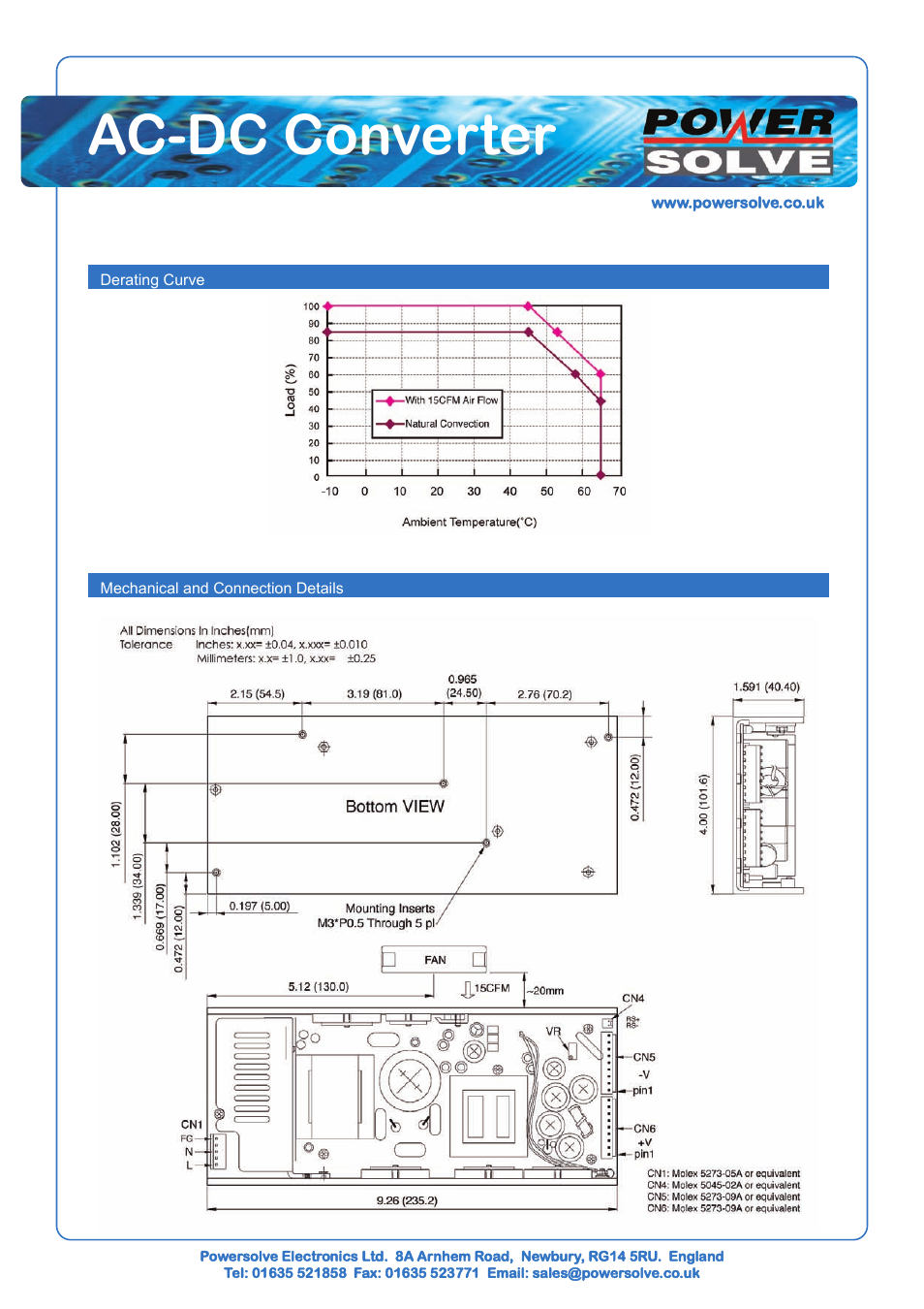 Ac-dc converter | Powersolve CFM350S Series User Manual | Page 2 / 2