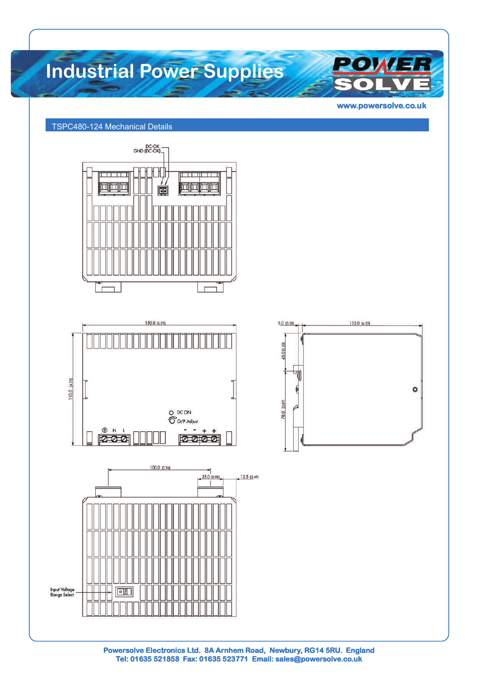 Industrial power supplies | Powersolve TSPC Series User Manual | Page 5 / 6