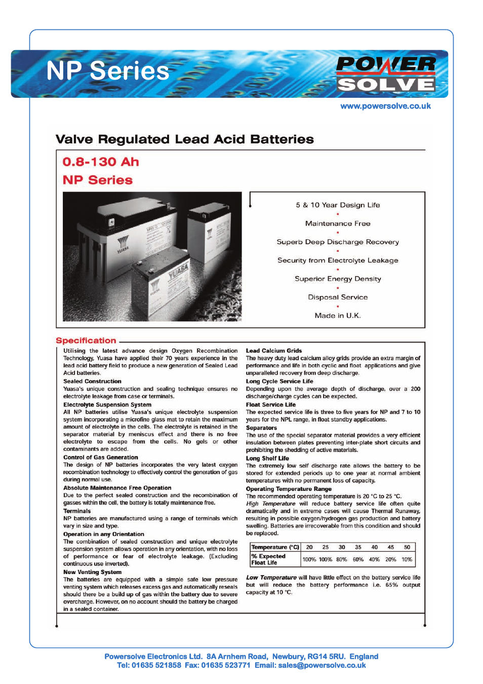 Powersolve NP Series User Manual | 2 pages