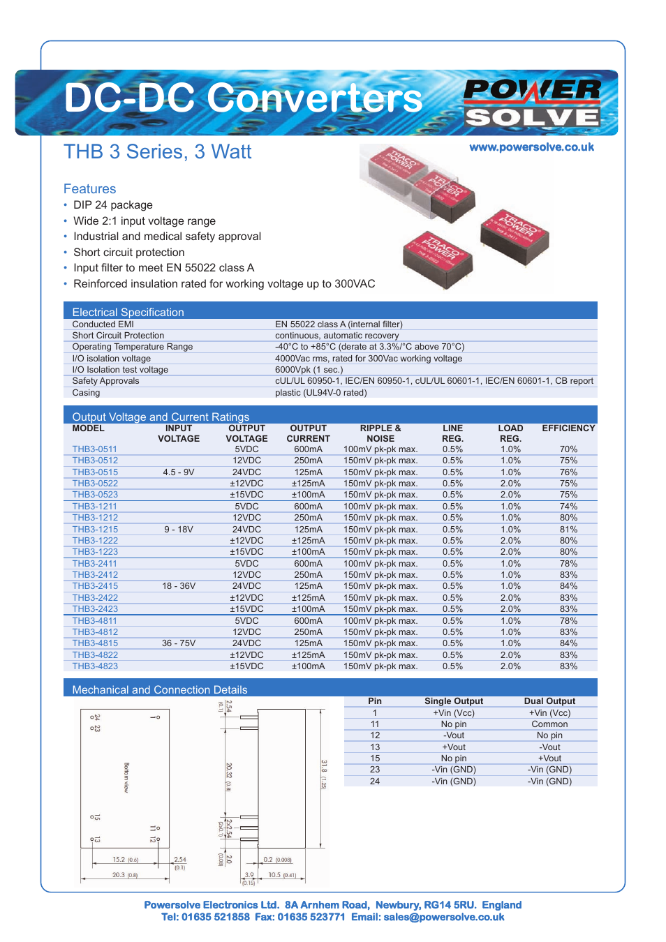 Powersolve THB3 Series User Manual | 1 page