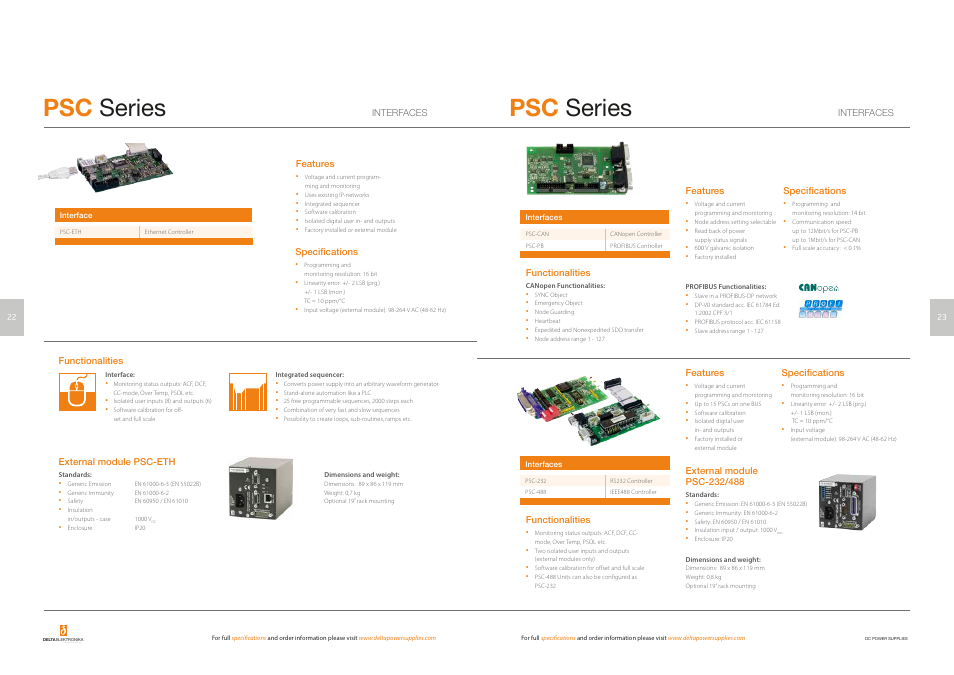 Psc-series, Psc series, Dc power supplies | Powersolve Short Form Catalogue User Manual | Page 13 / 15