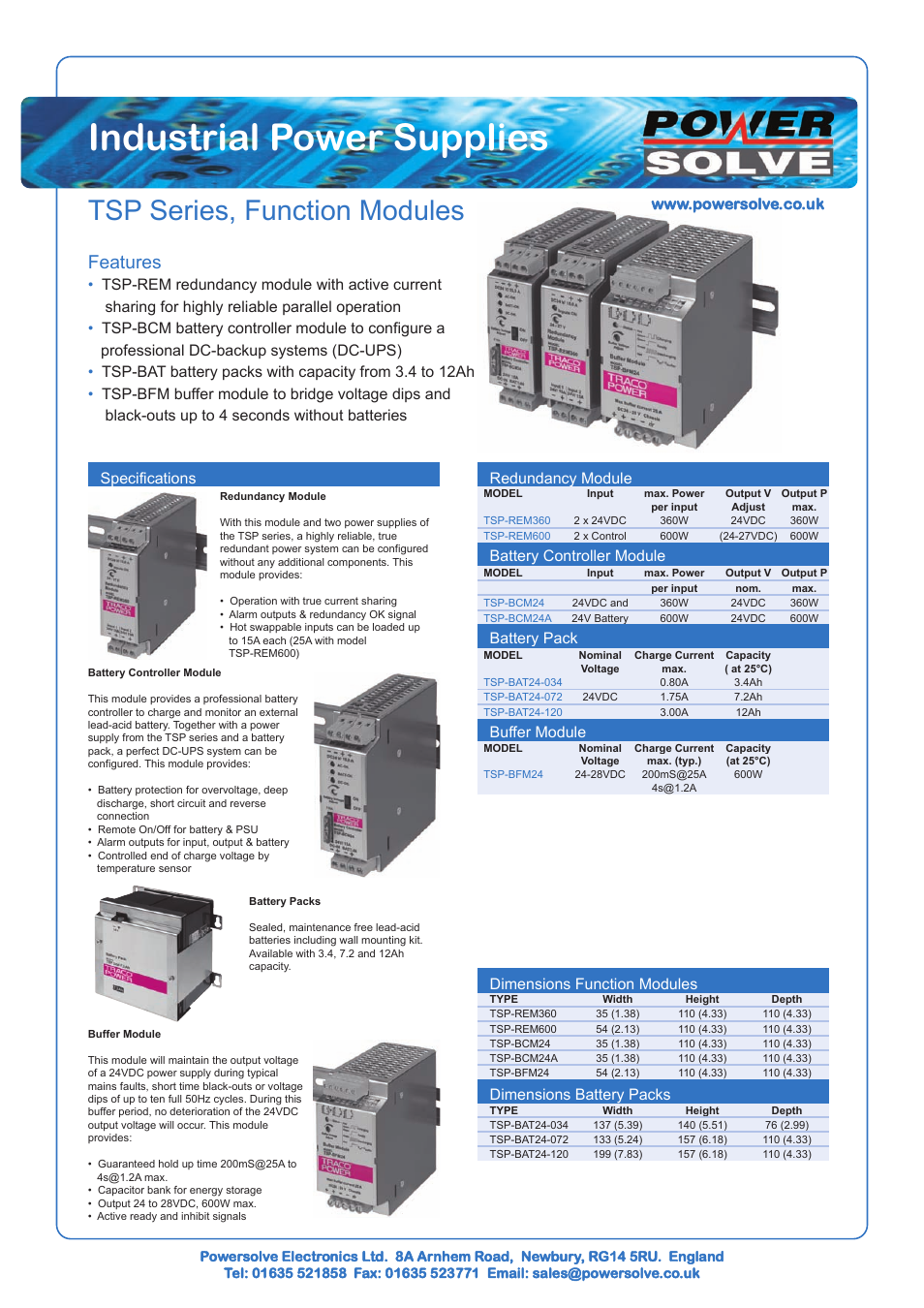 Powersolve Function Modules for TSP Series User Manual | 1 page