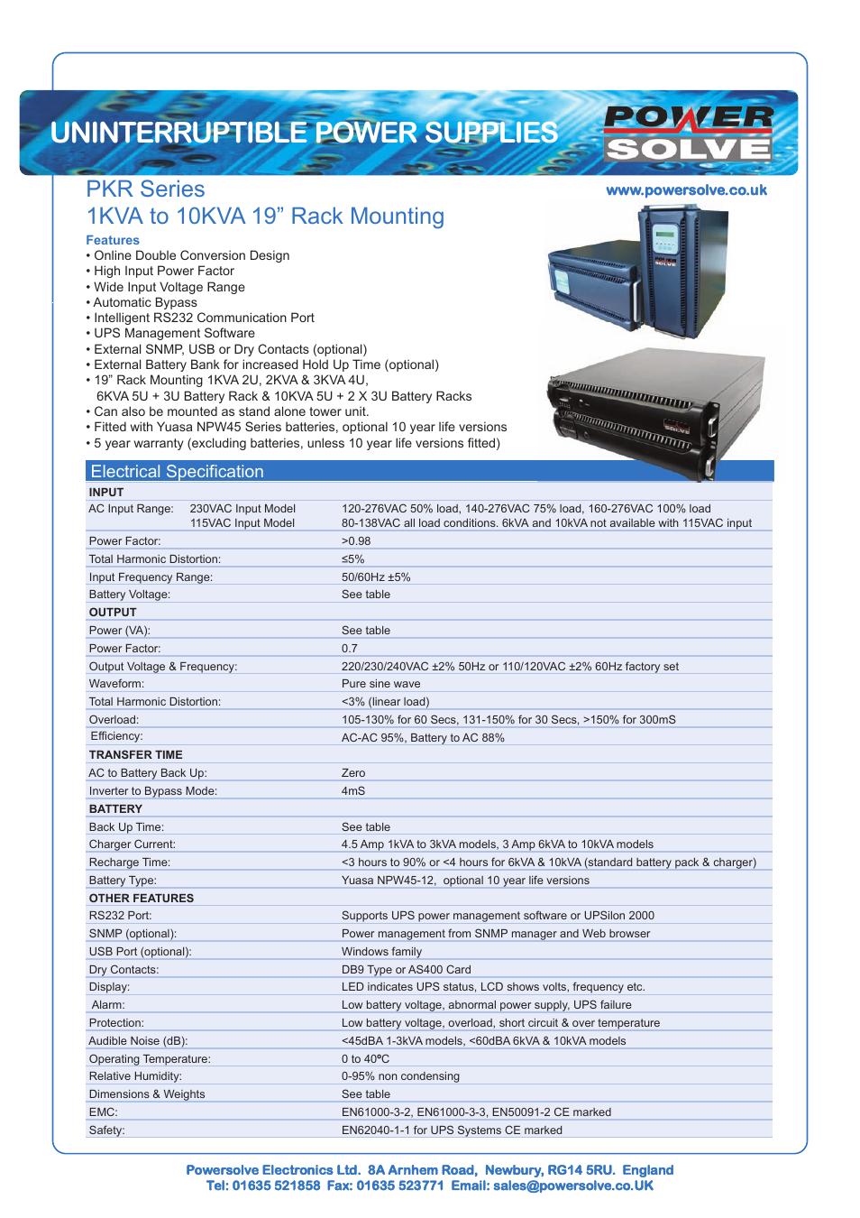 Powersolve PKR Series User Manual | 3 pages