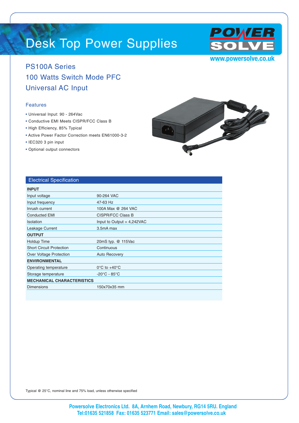 Powersolve PS100A Series User Manual | 2 pages