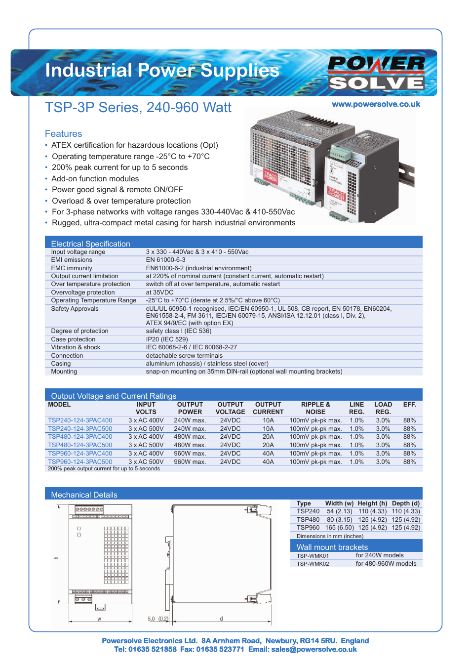 Powersolve TSP-3P Series User Manual | 1 page