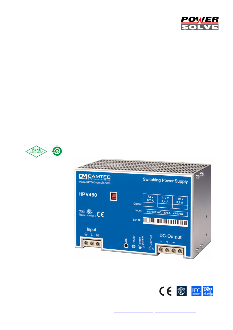 Powersolve HPV04801 Series User Manual | 2 pages