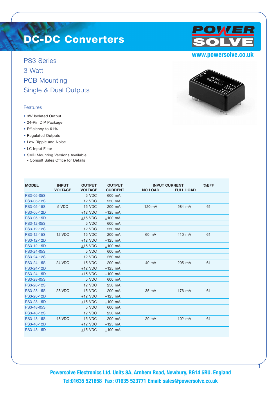 Powersolve PS3 Series User Manual | 2 pages