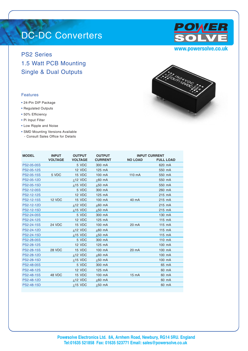 Powersolve PS2 Series User Manual | 2 pages