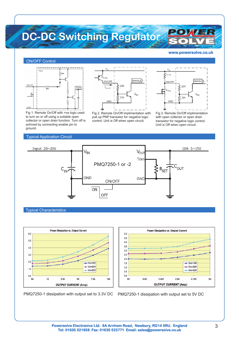 Dc-dc switching regulator | Powersolve PMQ7250 Series User Manual | Page 3 / 6
