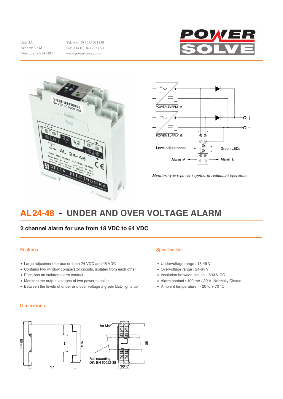 Powersolve AL48 User Manual | 1 page