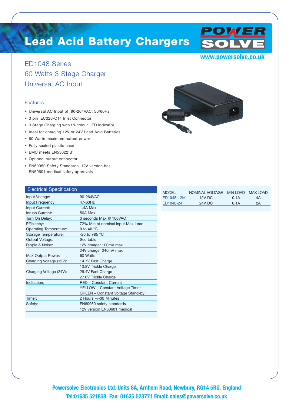 Powersolve ED1048 Series User Manual | 2 pages