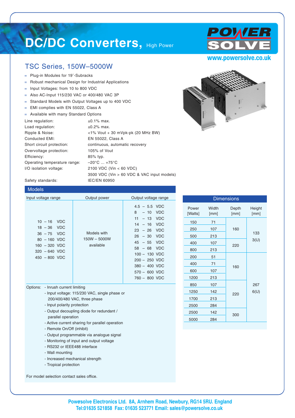 Powersolve TSC Series User Manual | 1 page