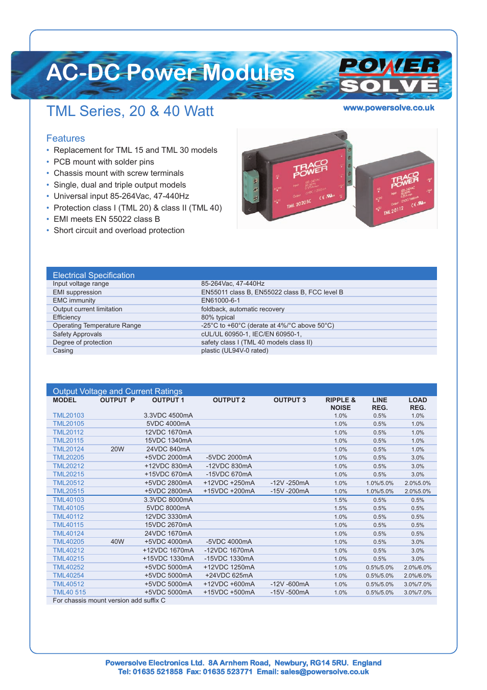 Powersolve TML Series User Manual | 3 pages