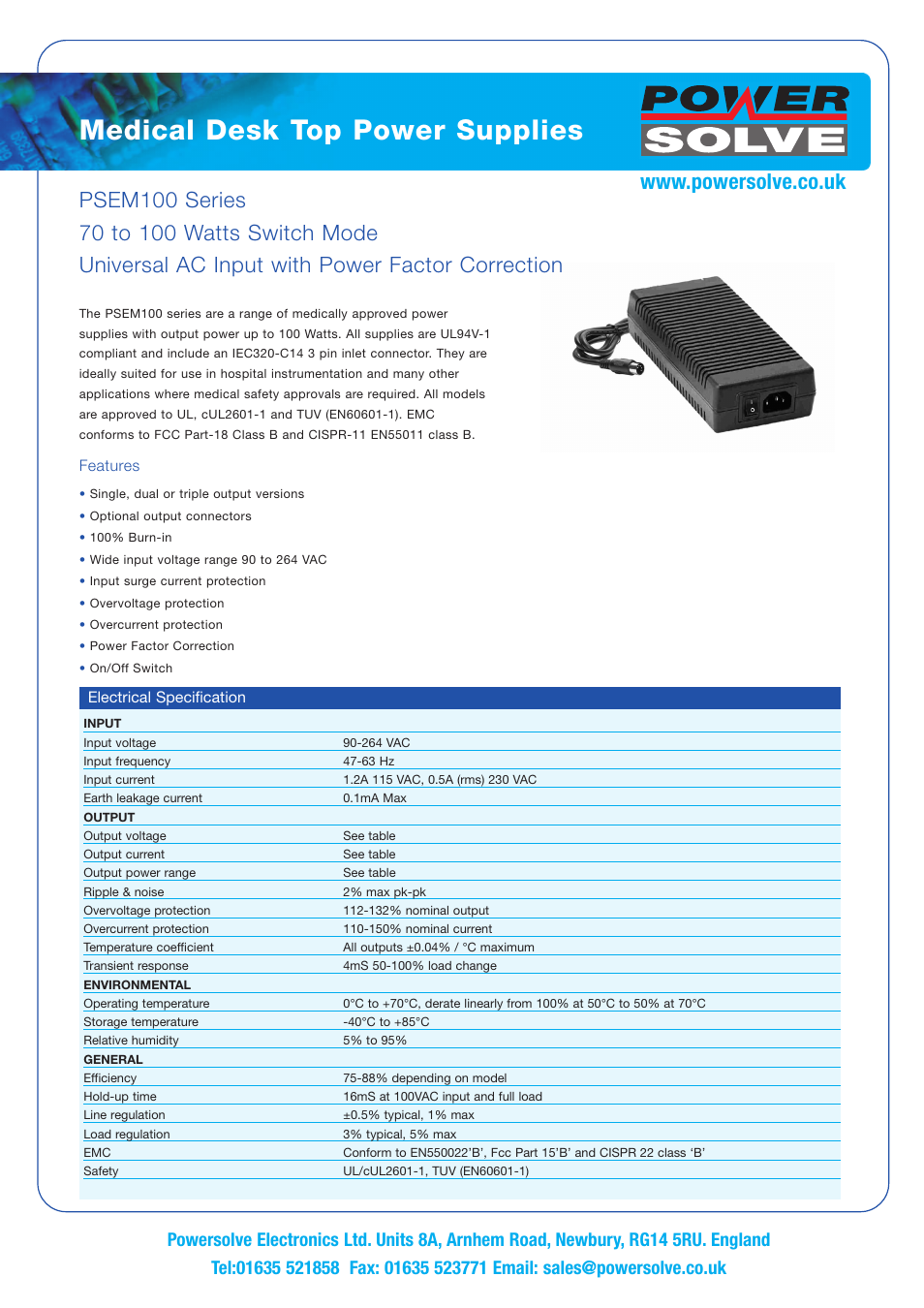 Powersolve PSEM100 Series User Manual | 3 pages