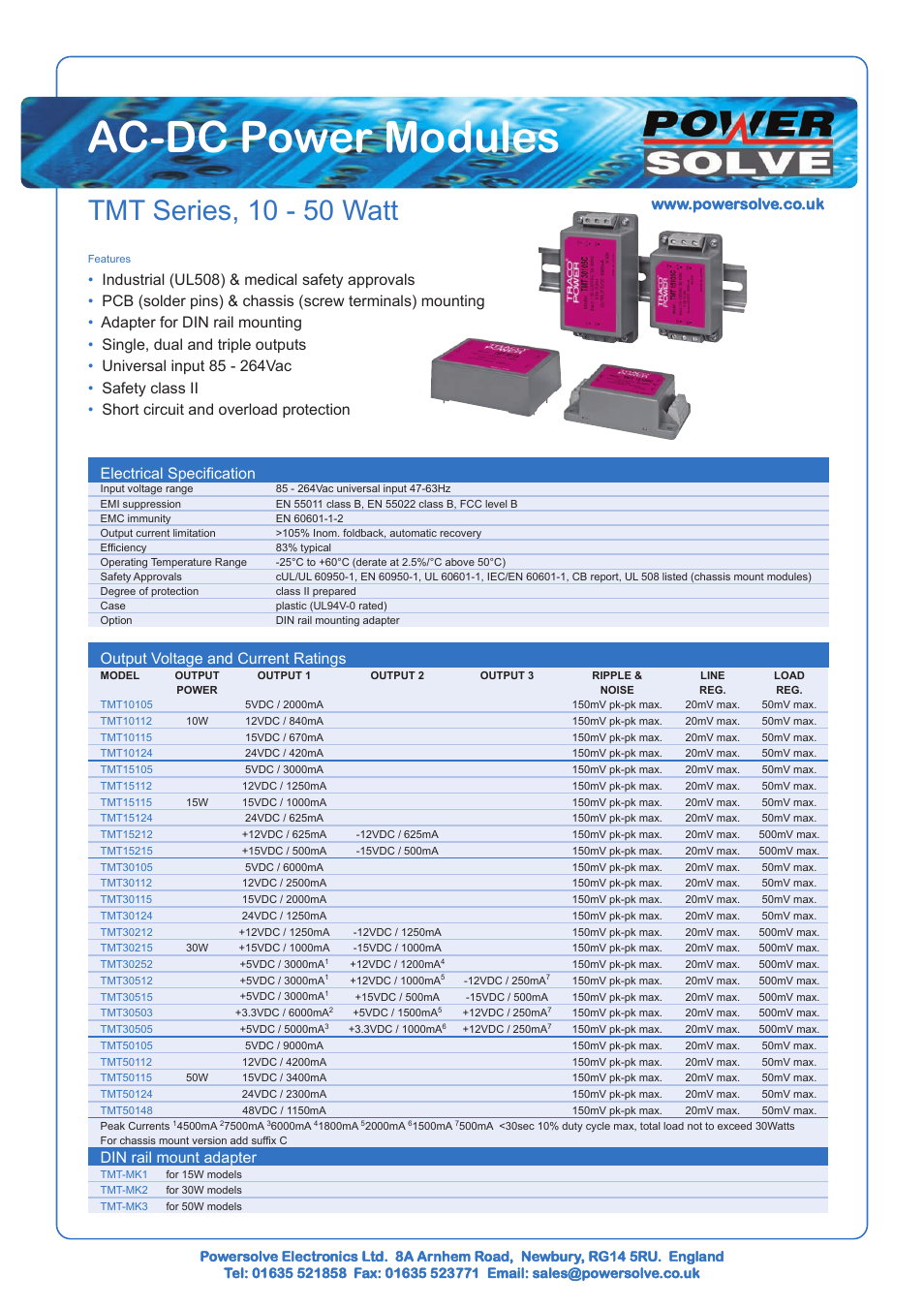 Powersolve TMT Series User Manual | 5 pages