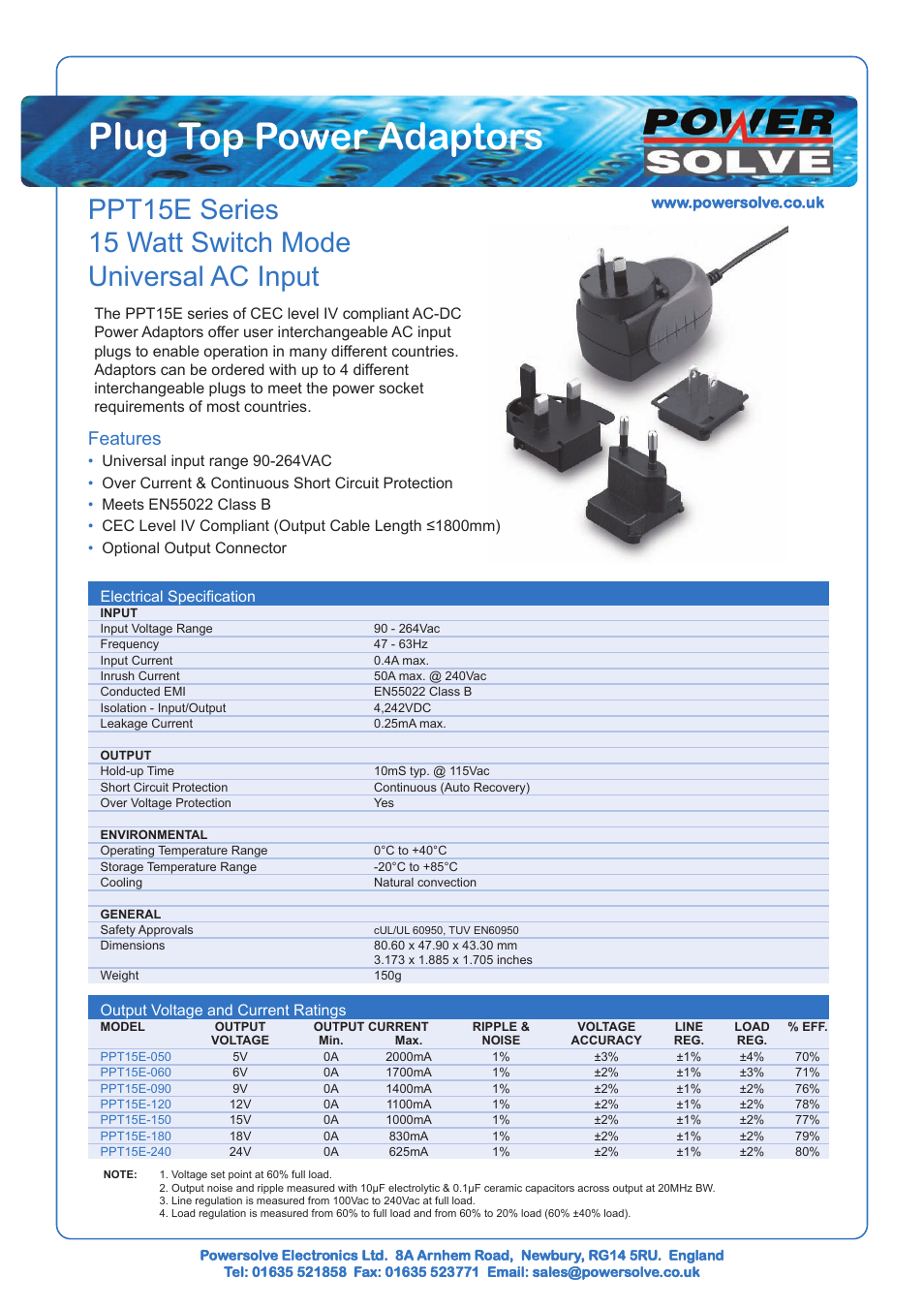 Powersolve PPT15E Series User Manual | 2 pages