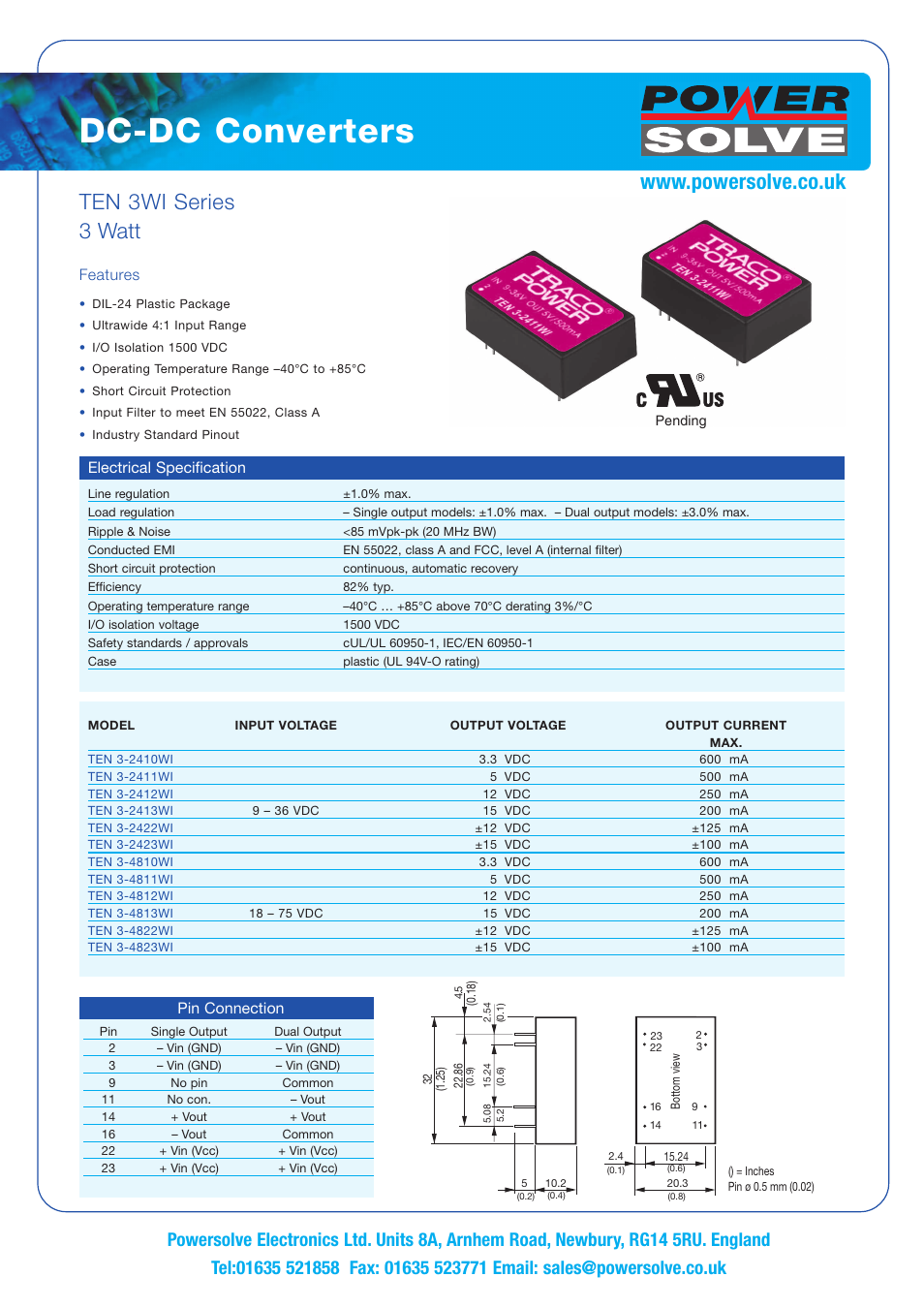 Powersolve TEN3WI Series User Manual | 1 page