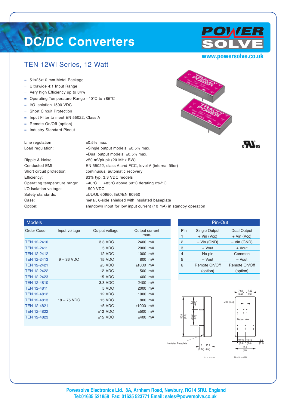 Powersolve TEN12WI Series User Manual | 1 page