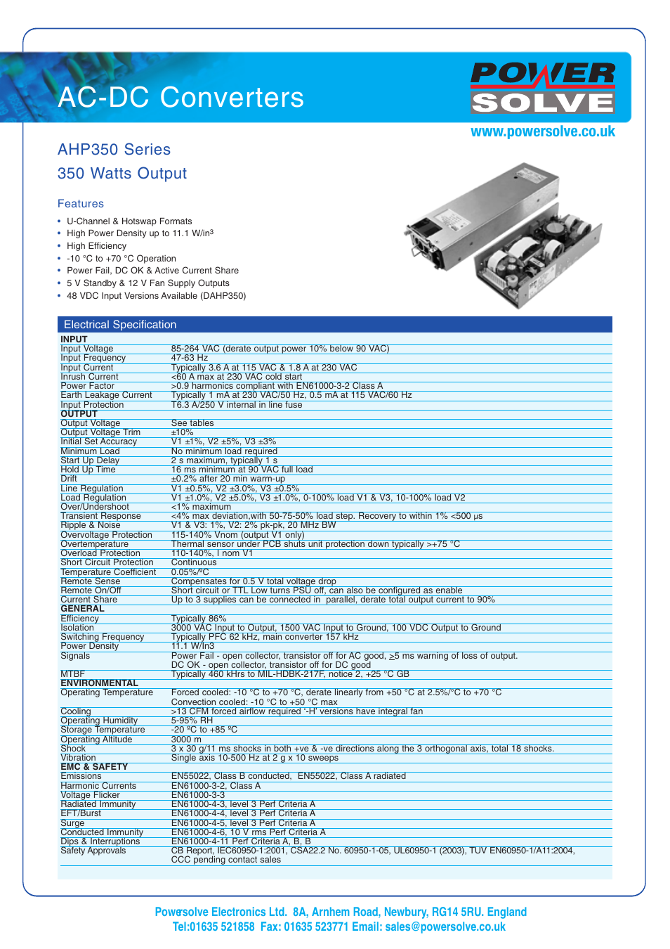 Powersolve AHP350 Series User Manual | 4 pages