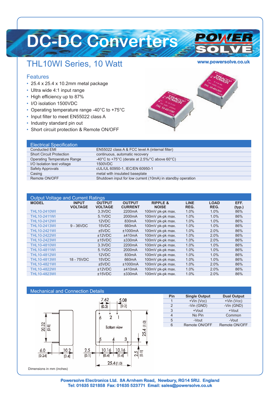 Powersolve THL10WI Series User Manual | 1 page