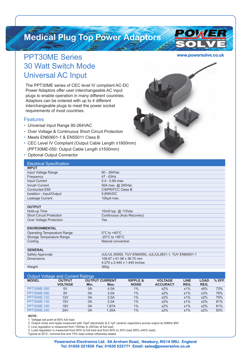 Powersolve PPT30ME Series User Manual | 2 pages