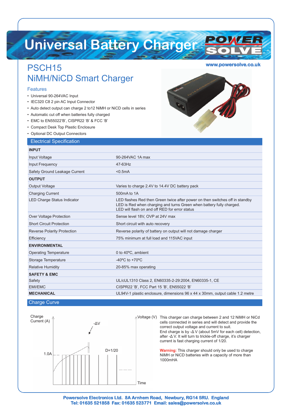 Powersolve PSCH15 Smart Charger User Manual | 1 page