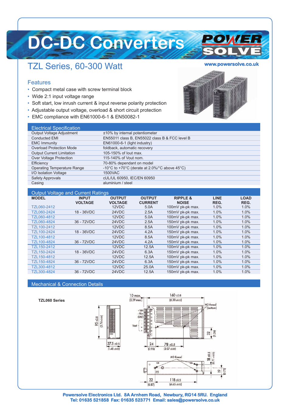 Powersolve TZL Series User Manual | 2 pages