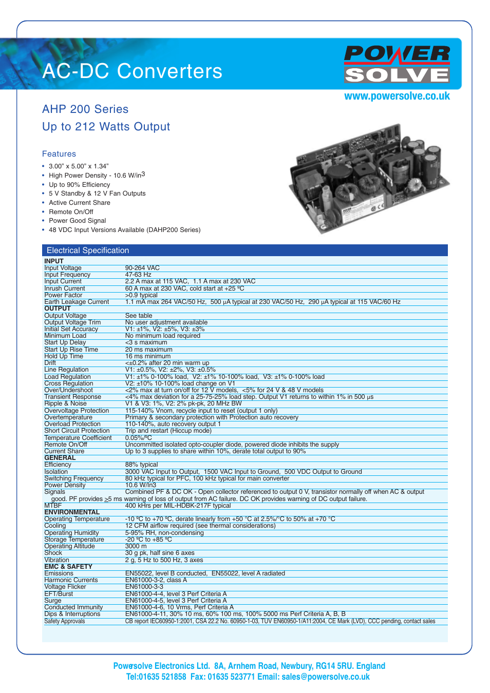 Powersolve AHP200 Series User Manual | 2 pages