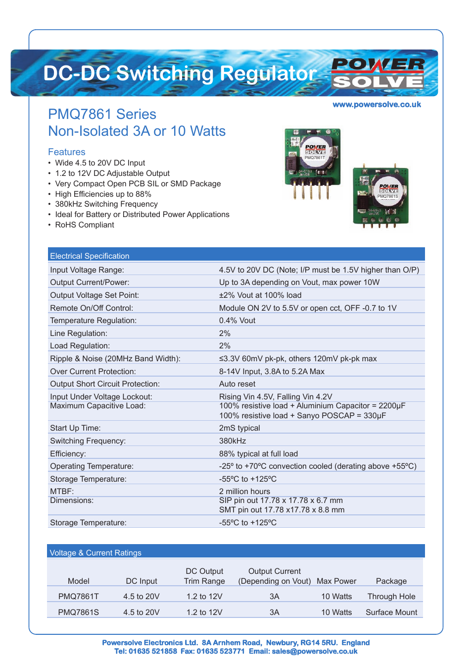 Powersolve PMQ7861 Series User Manual | 3 pages