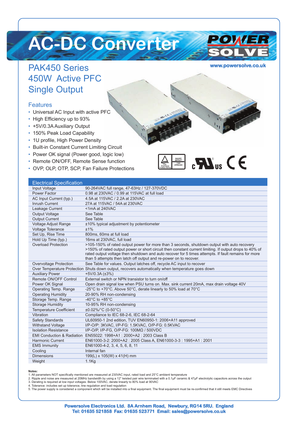 Powersolve PAK450 Series User Manual | 4 pages