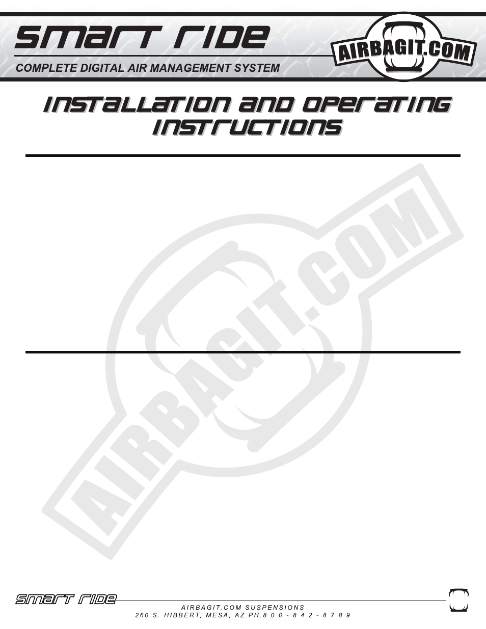 Index, Page, The system includes | Airbagit Air Management User Manual | Page 2 / 16