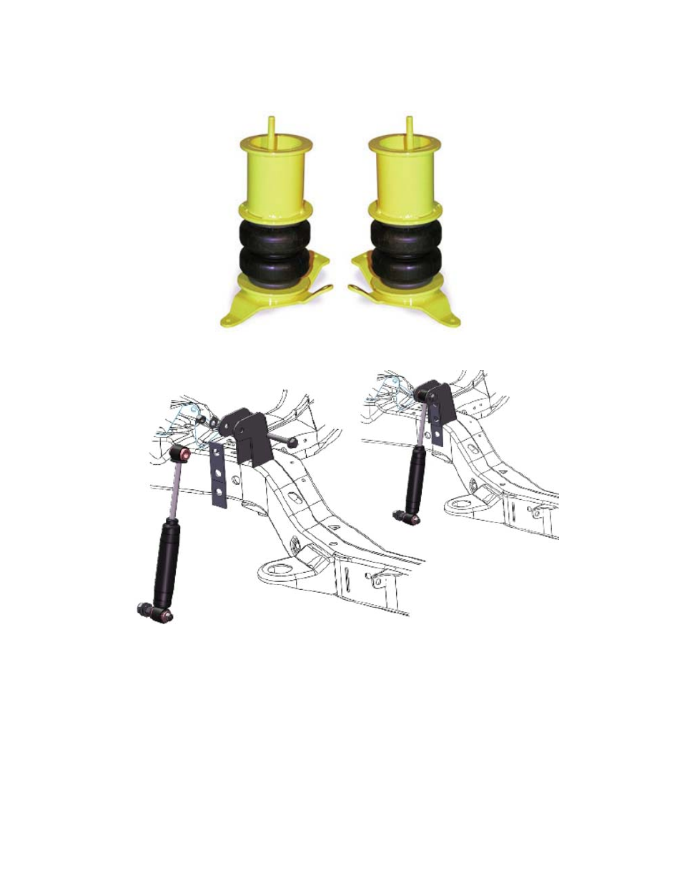 Airbagit Spindles, Coilsprings, Shock Relocator Kit, And Control Air Arm User Manual | Page 5 / 6
