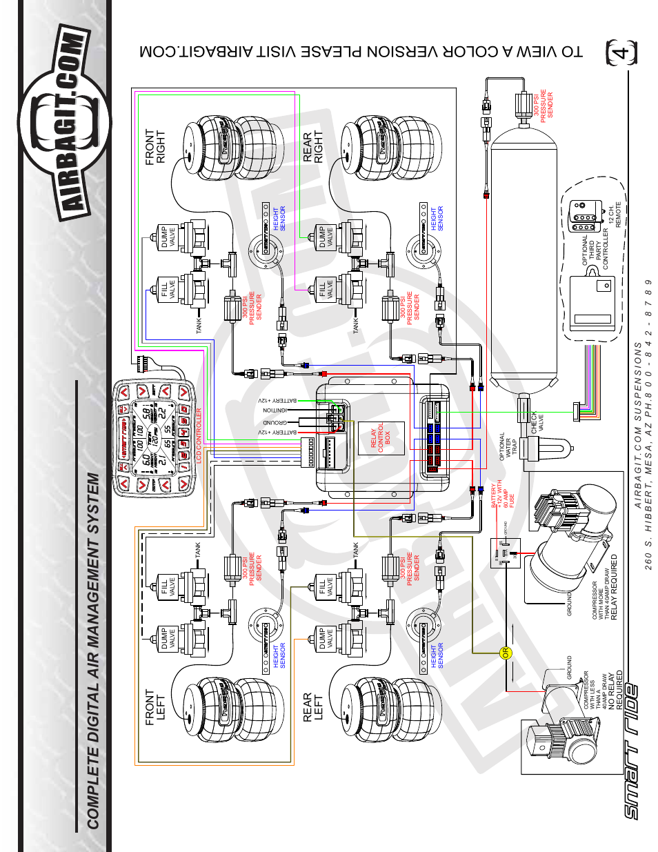 Smart ride, Non-p lu g n pl ay syst ems, Complete digital air management system | Left front rear left rear right front right | Airbagit Smart Ride User Manual | Page 5 / 12