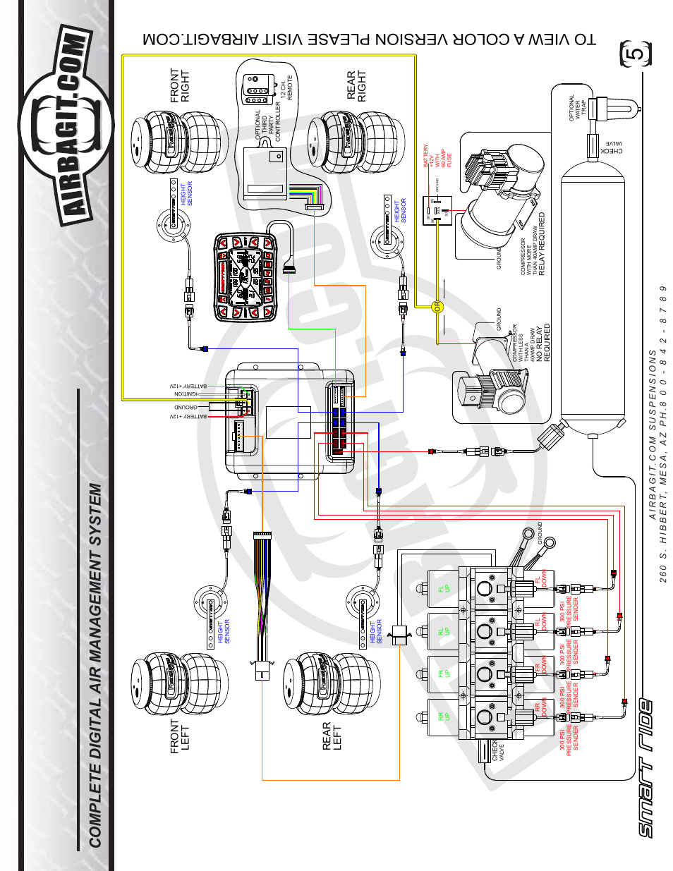 Smart ride, Wiring schematics, Air engine or air force | Complete digital air management system | Airbagit Smart Ride User Manual | Page 6 / 12