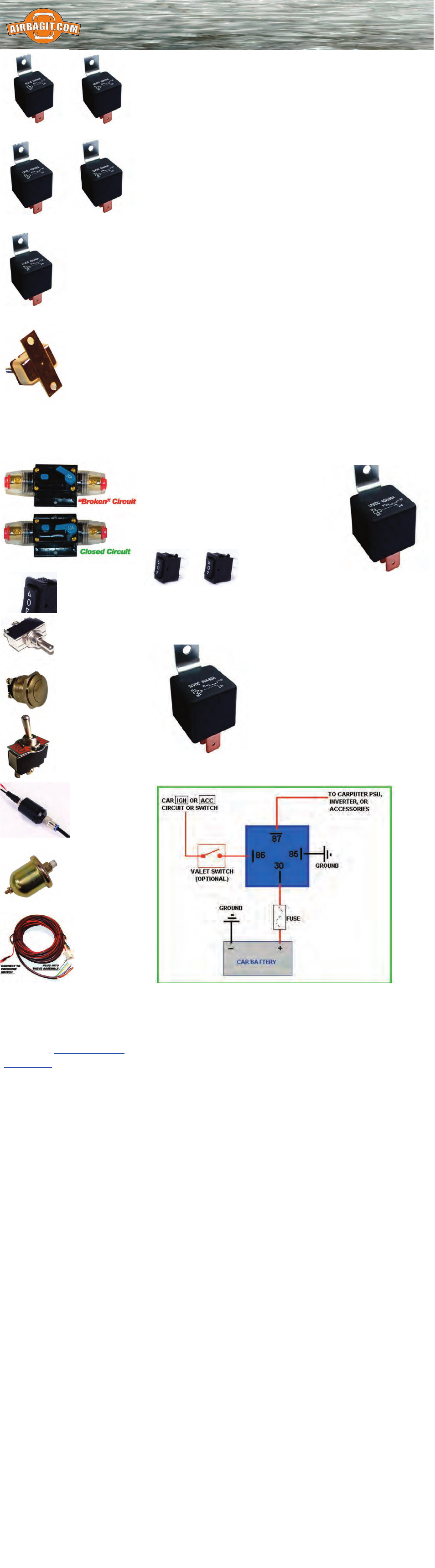 Airbagit Electrical Relay User Manual | 1 page