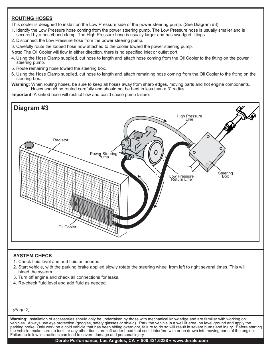 Diagram #3 | Derale Performance 2 Pass 8" Series 7000 Copper_Aluminum Power Steering Kit User Manual | Page 2 / 2