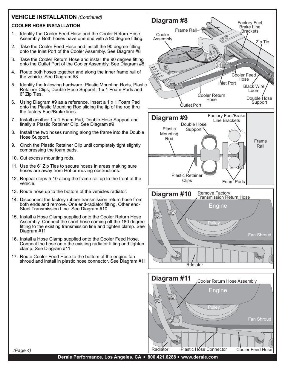 Diagram #8, Engine | Derale Performance Direct Fit Jeep Wrangler Remote Transmission Cooler Kit User Manual | Page 4 / 5