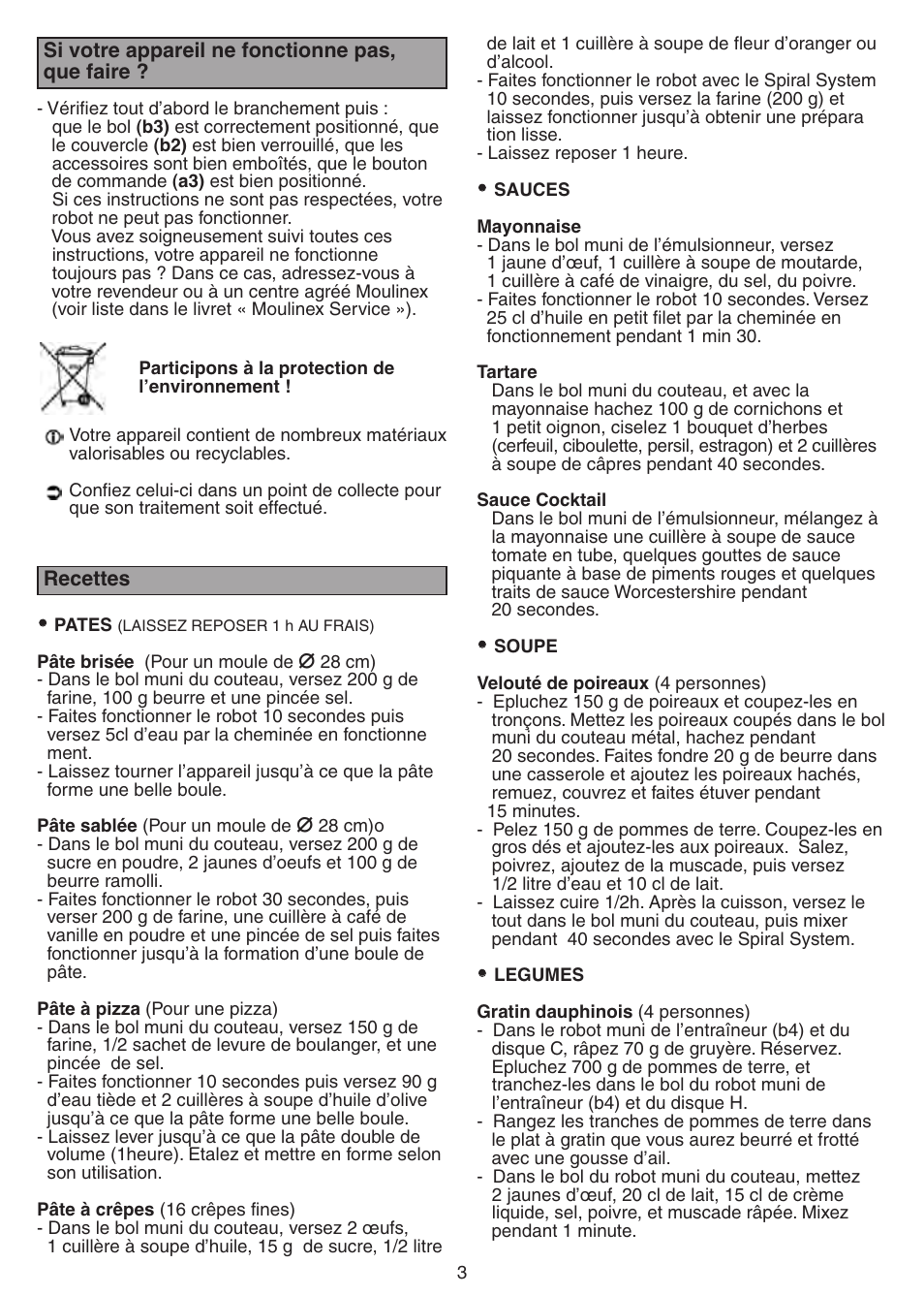 Moulinex DELICO FP20114E User Manual | Page 6 / 20