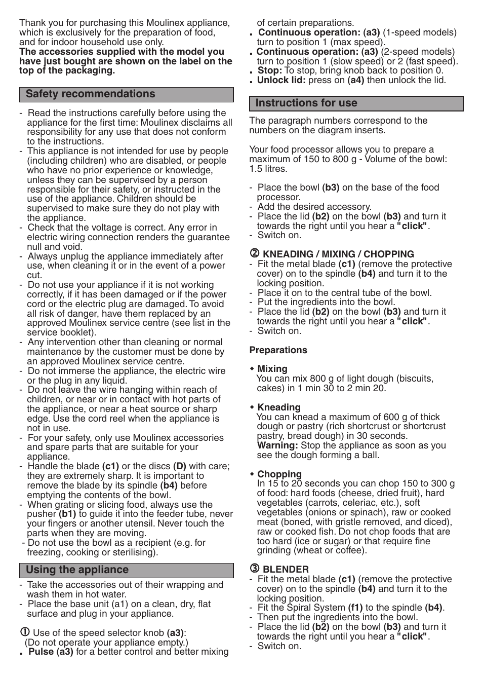 Moulinex DELICO FP20114E User Manual | Page 8 / 20